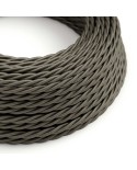 Dark Gray Rayon covered Twisted electric cable 2x18 AWG - TM26