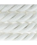 XL Rope electrical wire 18/3 AWG wire inside. Raw Cotton Fabric. 16mm.