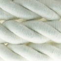 2XL Rope electrical wire 18/3 AWG wire inside. Raw Cotton Fabric. 24mm.