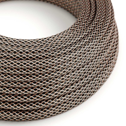 Copper Houndstooth covered Round electric cable - RR03