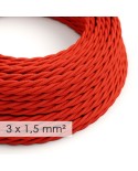 Extension Cord - Twisted Red Rayon TM09 - 15/3 AWG