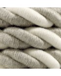 2XL Rope electrical wire 18/3 AWG wire inside. Natural Linen and Raw Cotton Fabric. 24mm.