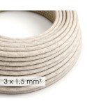 Extension Cord - Round Natural Linen RN01 - 15/3 AWG