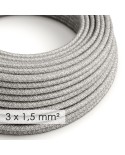 Extension Cord - Round Gray Linen RN02 - 15/3 AWG