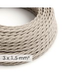 Extension Cord - Twisted Natural Linen TN01 - 15/3 AWG