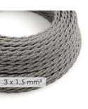 Extension Cord - Twisted Gray Linen TN02 - 15/3 AWG