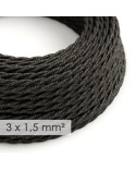 Extension Cord - Twisted Charcoal Linen TN03 - 15/3 AWG