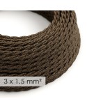 Extension Cord - Twisted Brown Linen TN04 - 15/3 AWG