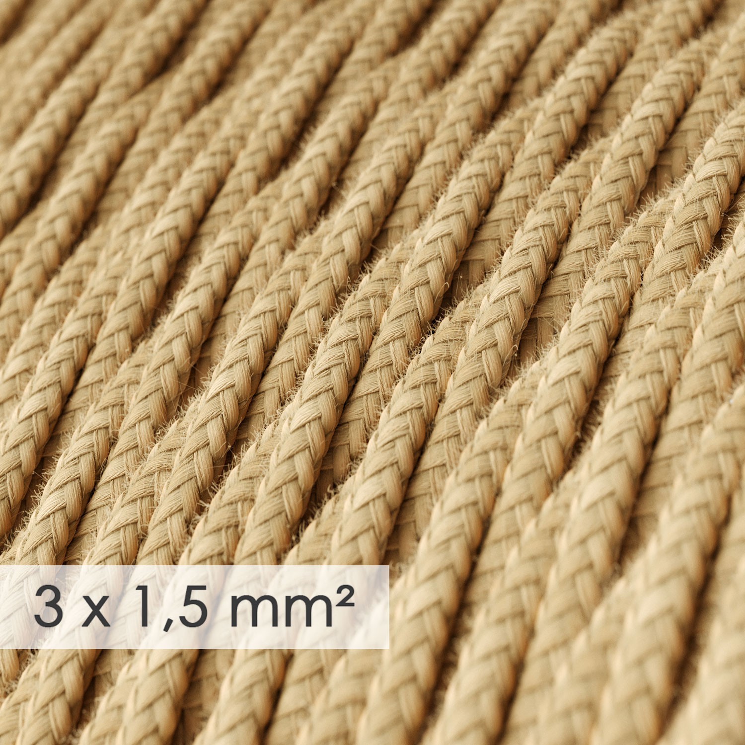 Extension Cord - Twisted Jute TN06 - 15/3 AWG