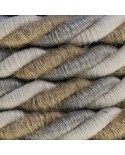 XL Rope electrical wire 18/3 AWG wire inside. Natural linen, cotton fabric and jute covering Country. 16mm.