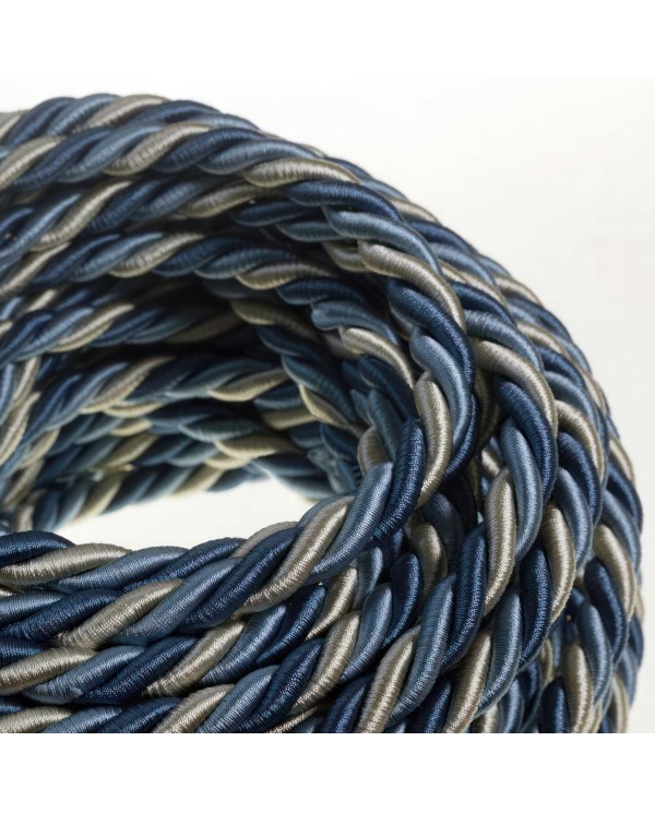 XL Rope electrical wire 18/3 AWG wire inside. Bright fabric covering Bernadotte. 16mm.