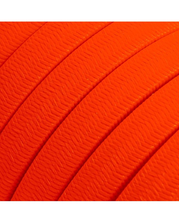 Electric Cable Color Cord for Custom String Lights, covered by Rayon fabric Orange Fluo (CF15)