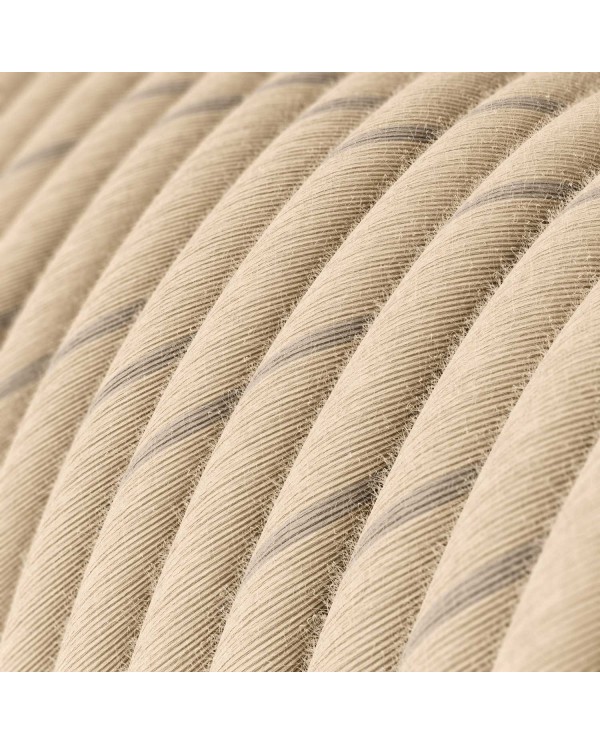 Round Electric Vertigo Cable covered by Oat Cotton and Linen ERD23