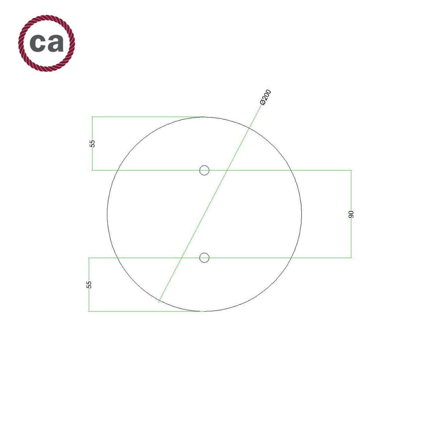 2 Holes - LARGE Round Ceiling Canopy Kit - Rose One System