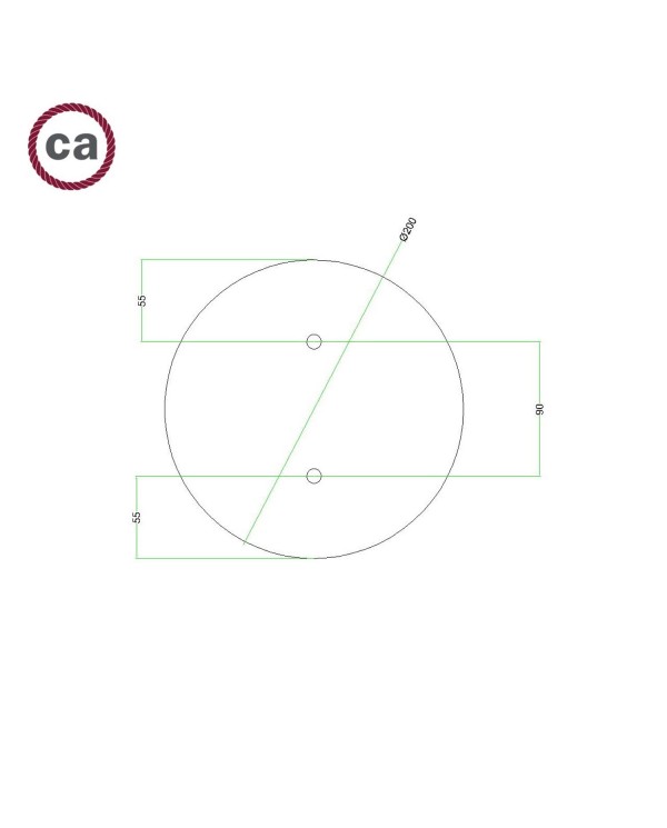 2 Holes - LARGE Round Ceiling Canopy Kit - Rose One System