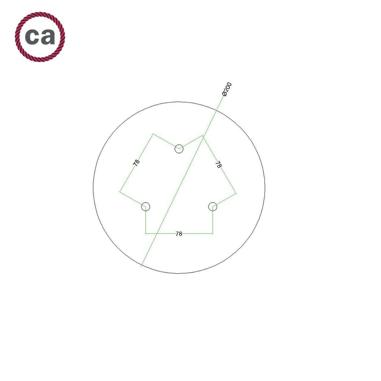 3 Holes - LARGE Round Ceiling Canopy Kit - Rose One System