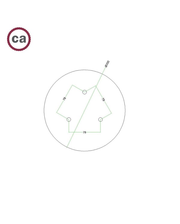 3 Holes - LARGE Round Ceiling Canopy Kit - Rose One System