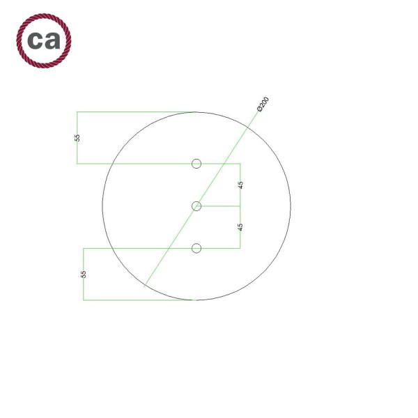 3 In-line Holes - LARGE Round Ceiling Canopy Kit - Rose One System