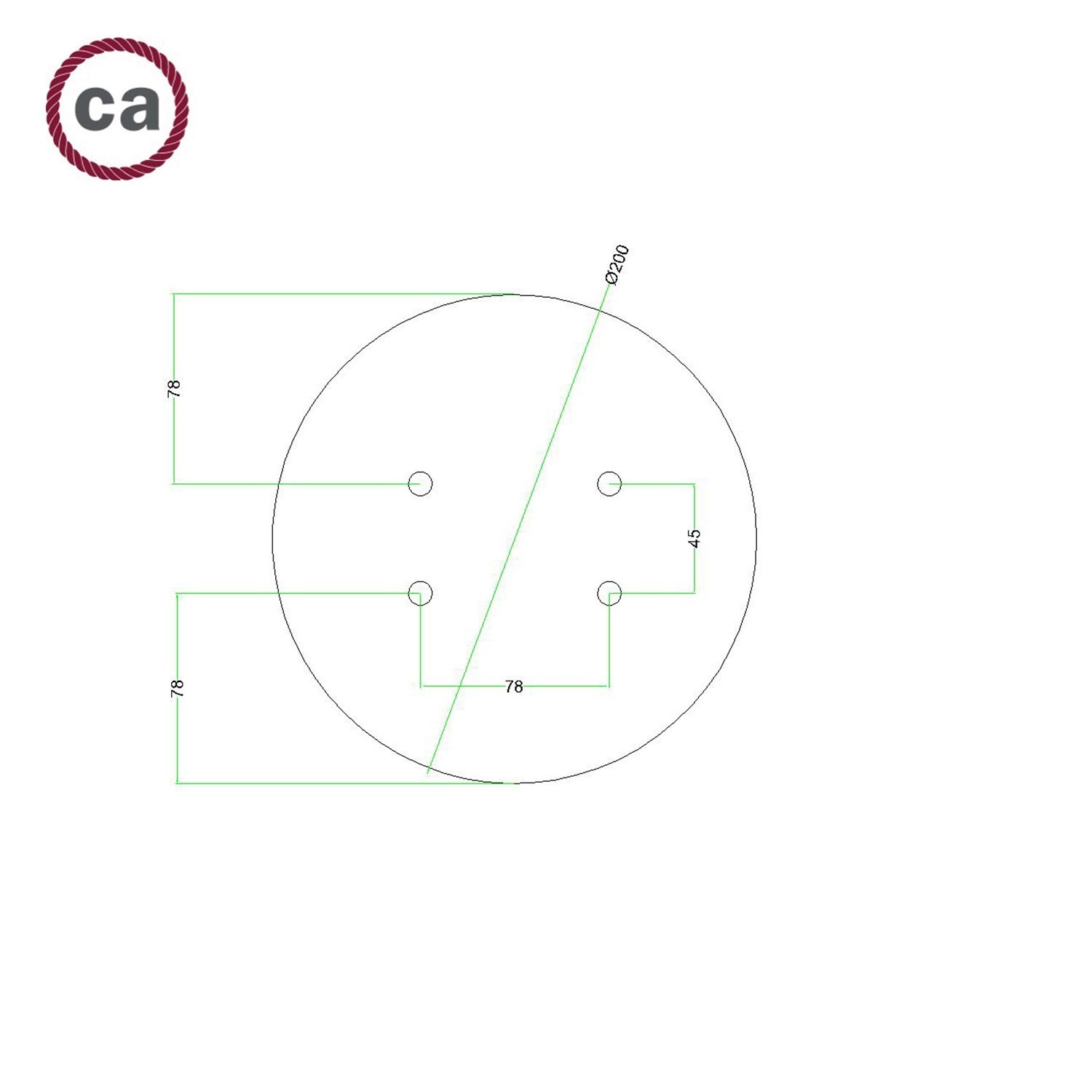 4 Holes - LARGE Round Ceiling Canopy Kit - Rose One System