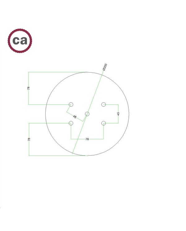 5 Holes - LARGE Round Ceiling Canopy Kit - Rose One System