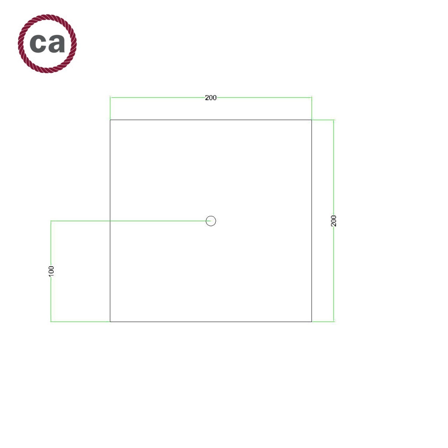 1 Hole - LARGE Square Ceiling Canopy Kit - Rose One System