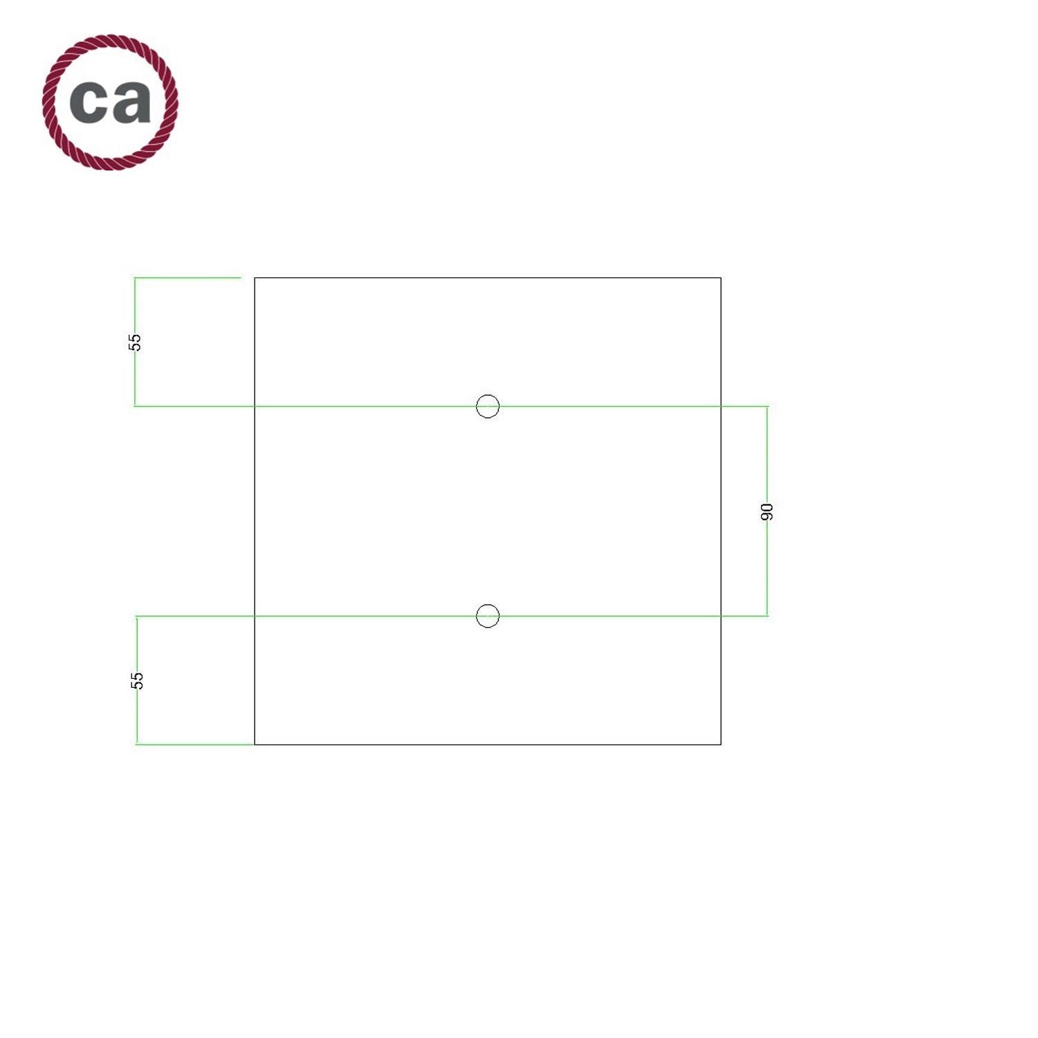 2 Holes - LARGE Square Ceiling Canopy Kit - Rose One System