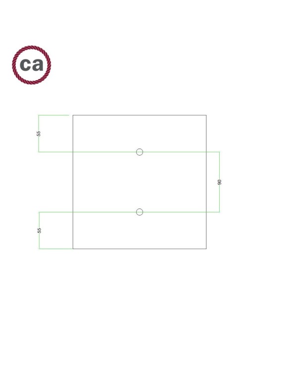 2 Holes - LARGE Square Ceiling Canopy Kit - Rose One System