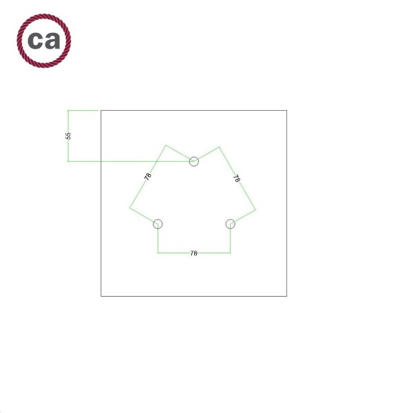 3 Holes - LARGE Square Ceiling Canopy Kit - Rose One System