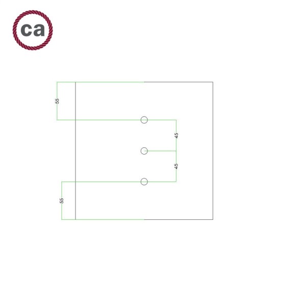 3 In-line Holes - LARGE Square Ceiling Canopy Kit - Rose One System