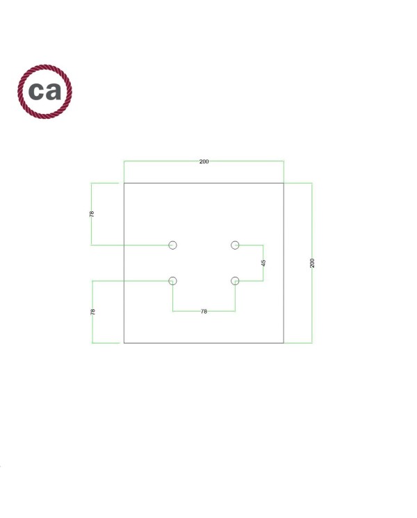 4 Holes - LARGE Square Ceiling Canopy Kit - Rose One System