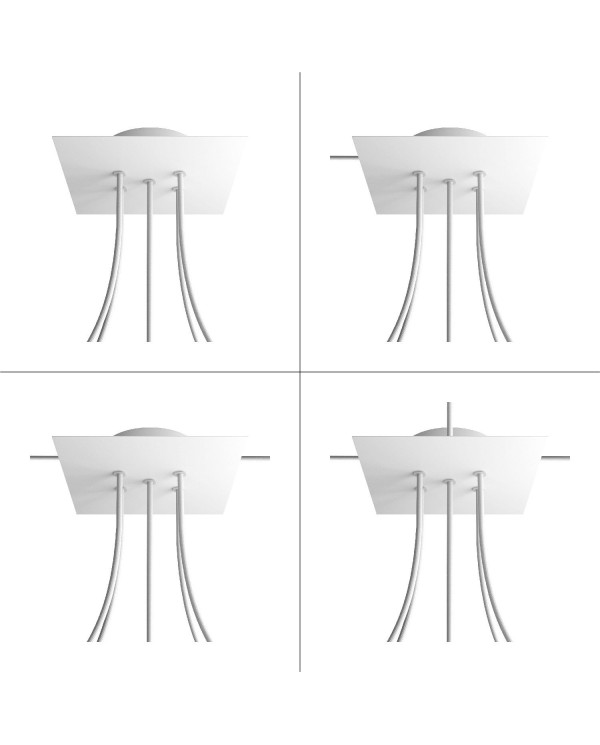 5 Holes - LARGE Square Ceiling Canopy Kit - Rose One System