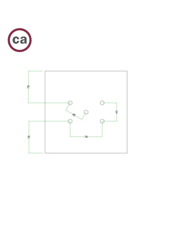 5 Holes - LARGE Square Ceiling Canopy Kit - Rose One System