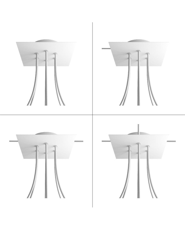 6 Holes - LARGE Square Ceiling Canopy Kit - Rose One System