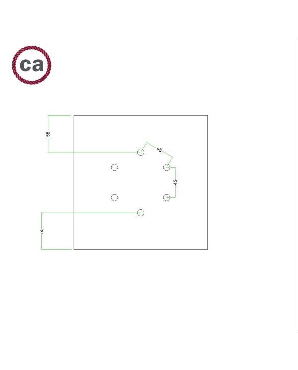 6 Holes - LARGE Square Ceiling Canopy Kit - Rose One System