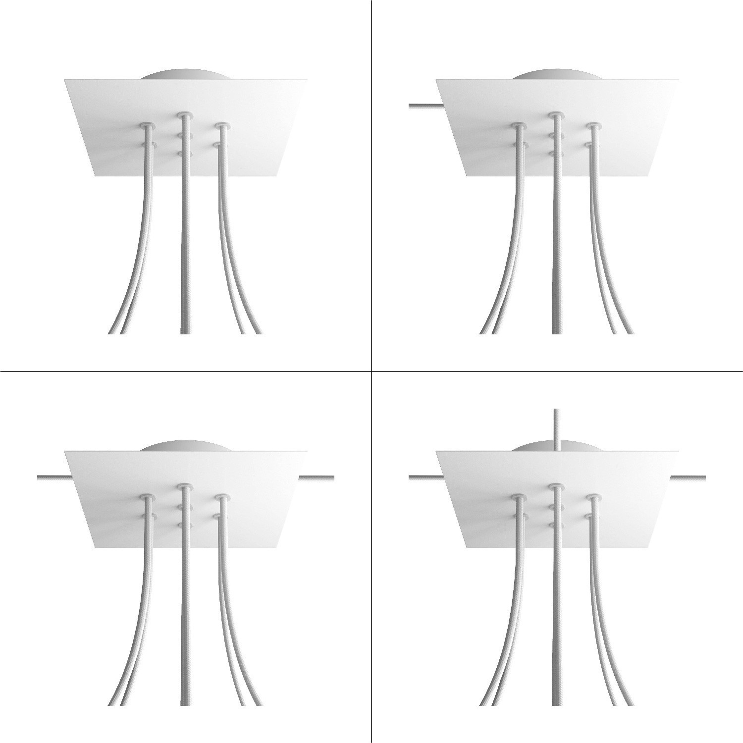 7 Holes - LARGE Square Ceiling Canopy Kit - Rose One System