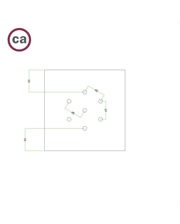 7 Holes - LARGE Square Ceiling Canopy Kit - Rose One System