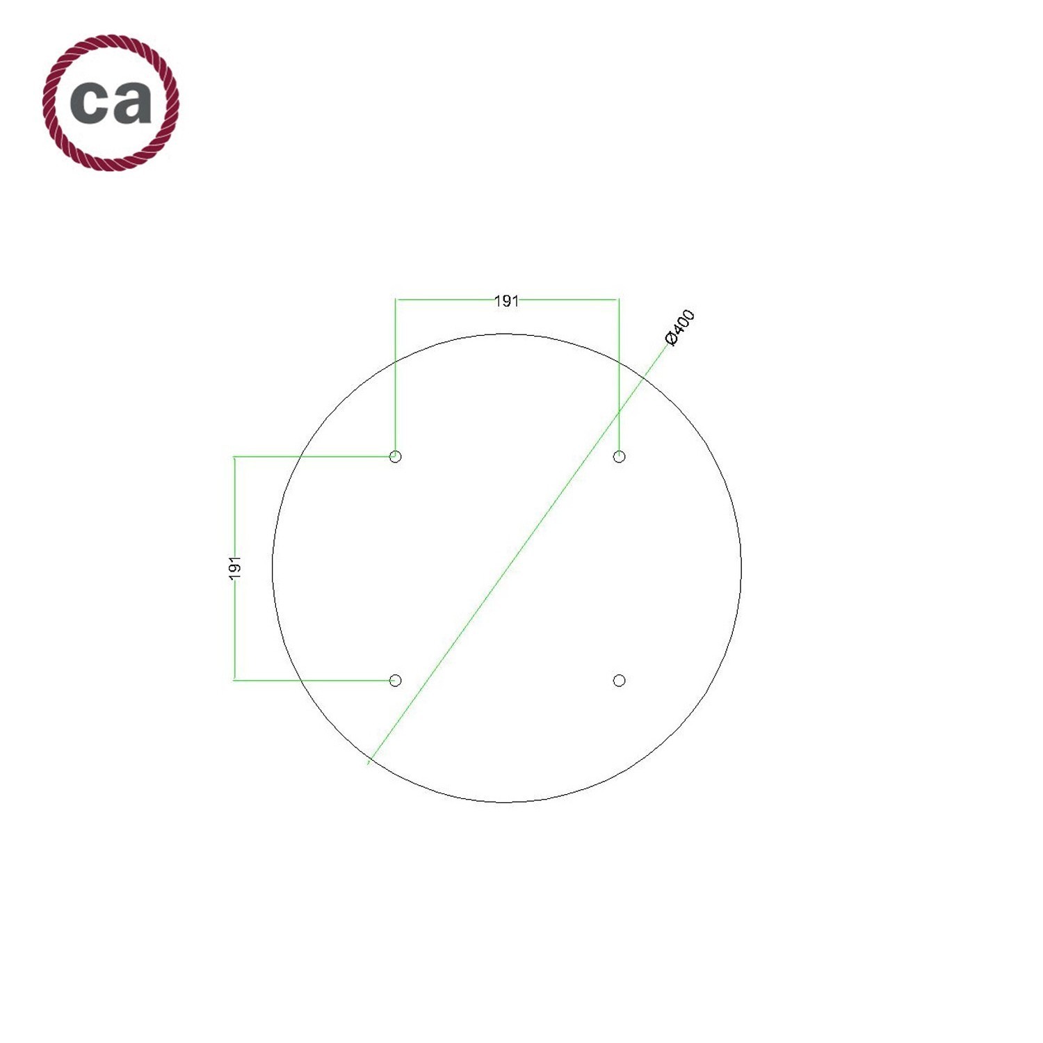 4 Holes - EXTRA LARGE Round Ceiling Canopy Kit - Rose One System