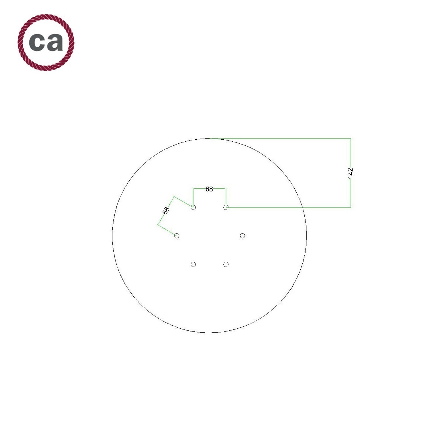 6 Holes - EXTRA LARGE Round Ceiling Canopy Kit - Rose One System