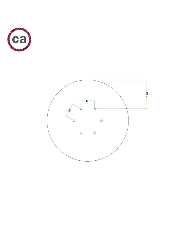 6 Holes - EXTRA LARGE Round Ceiling Canopy Kit - Rose One System