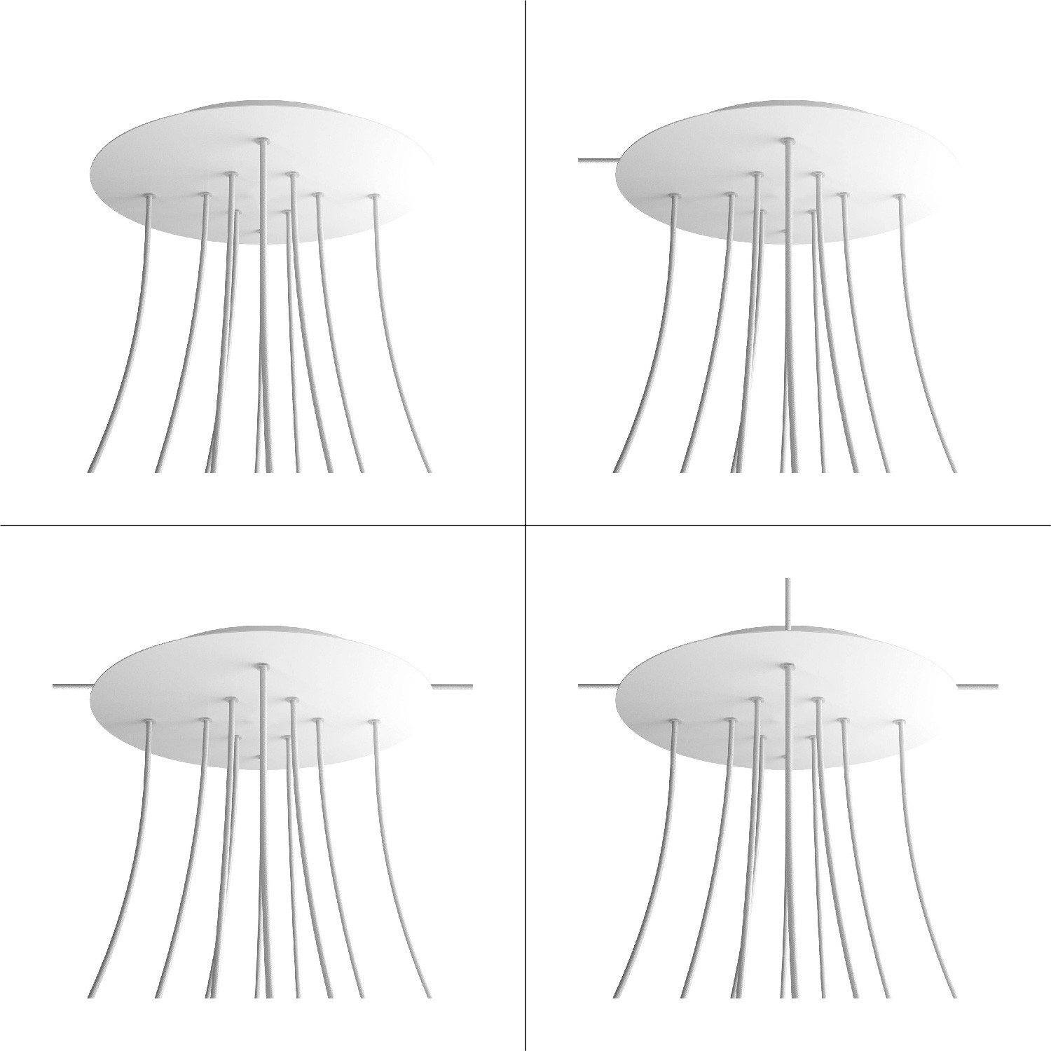 10 Holes - EXTRA LARGE Round Ceiling Canopy Kit - Rose One System