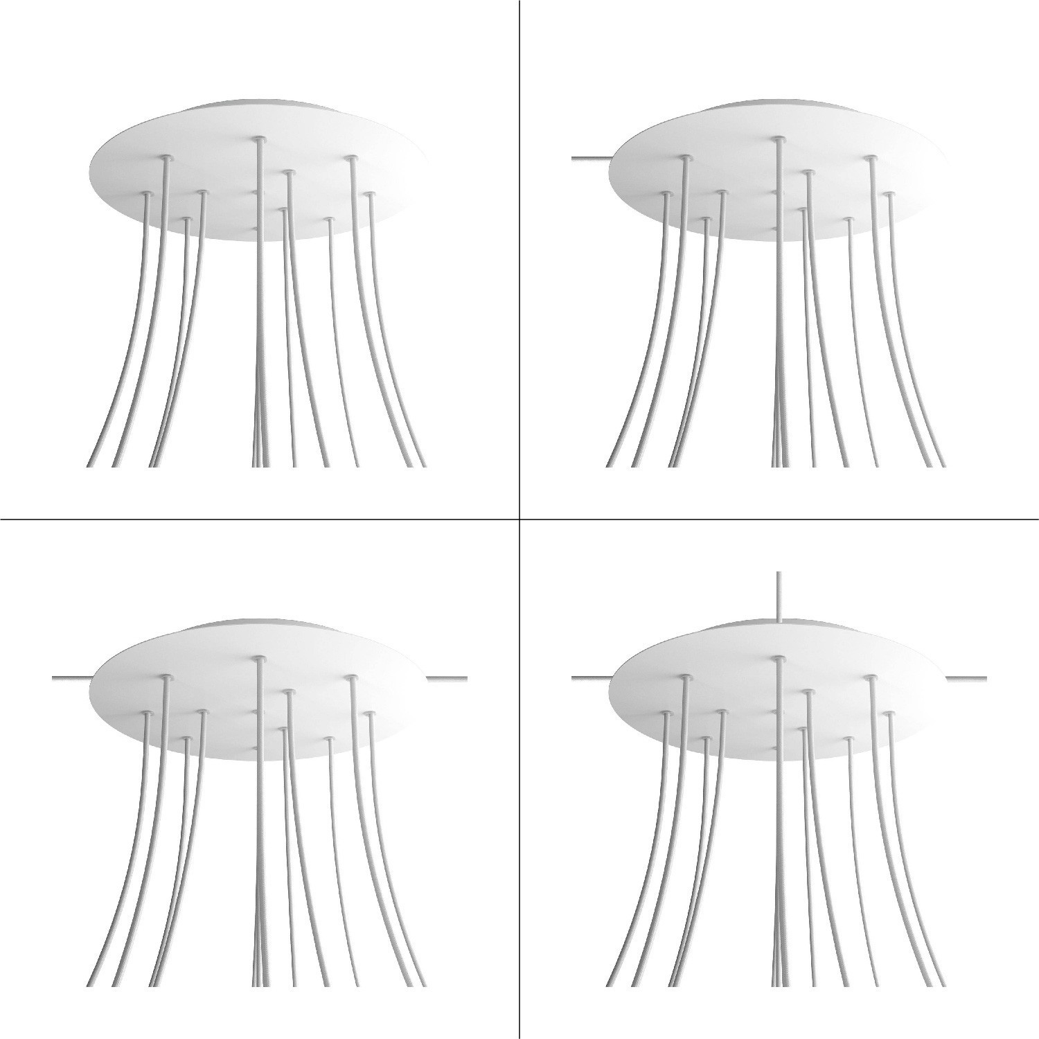 12 Holes - EXTRA LARGE Round Ceiling Canopy Kit - Rose One System