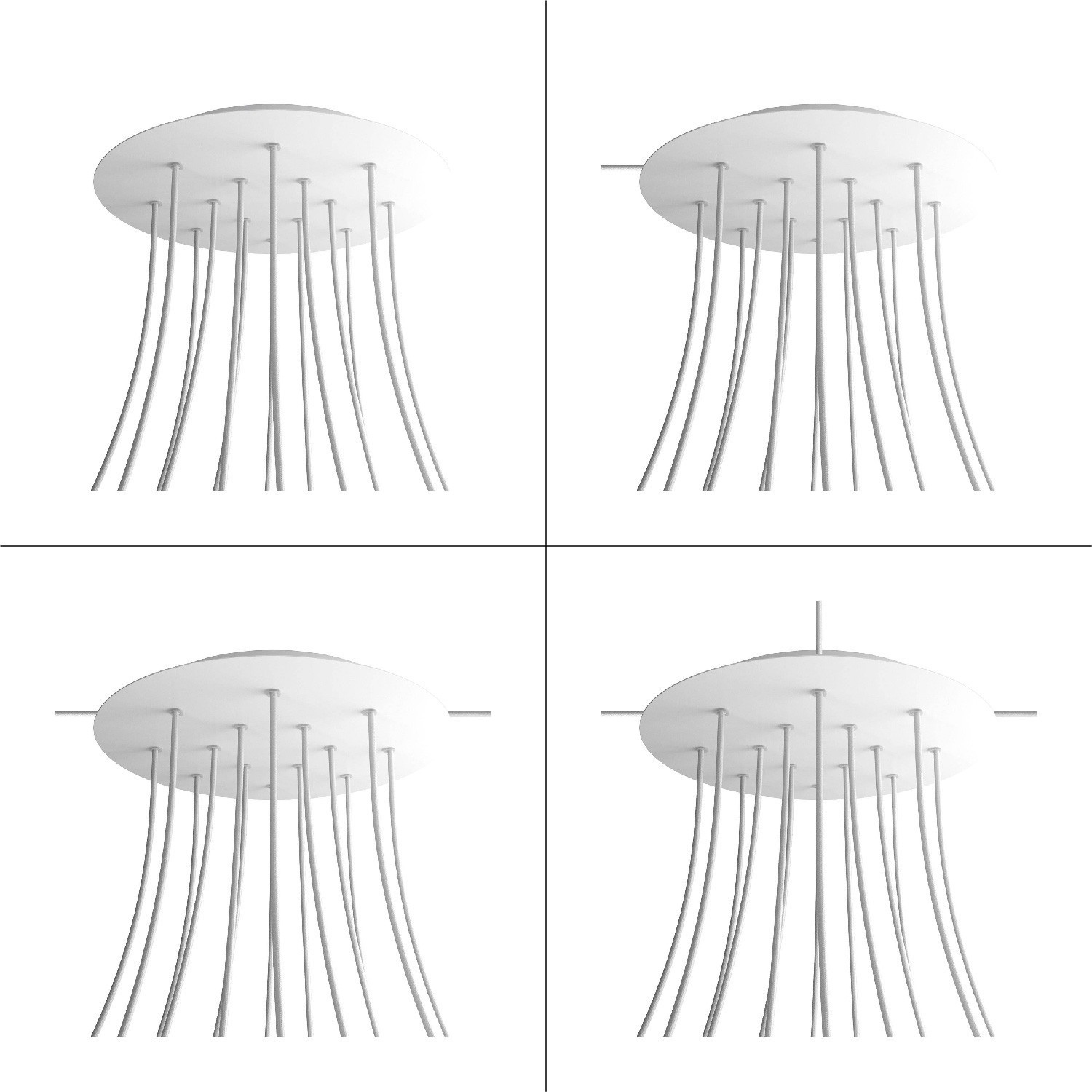 14 Holes - EXTRA LARGE Round Ceiling Canopy Kit - Rose One System