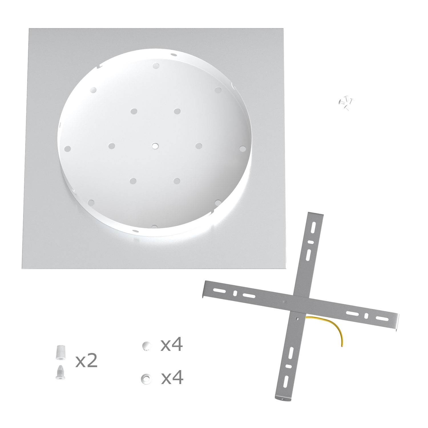 2 Holes - EXTRA LARGE Square Ceiling Canopy Kit - Rose One System