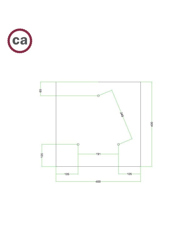 3 Holes - EXTRA LARGE Square Ceiling Canopy Kit - Rose One System