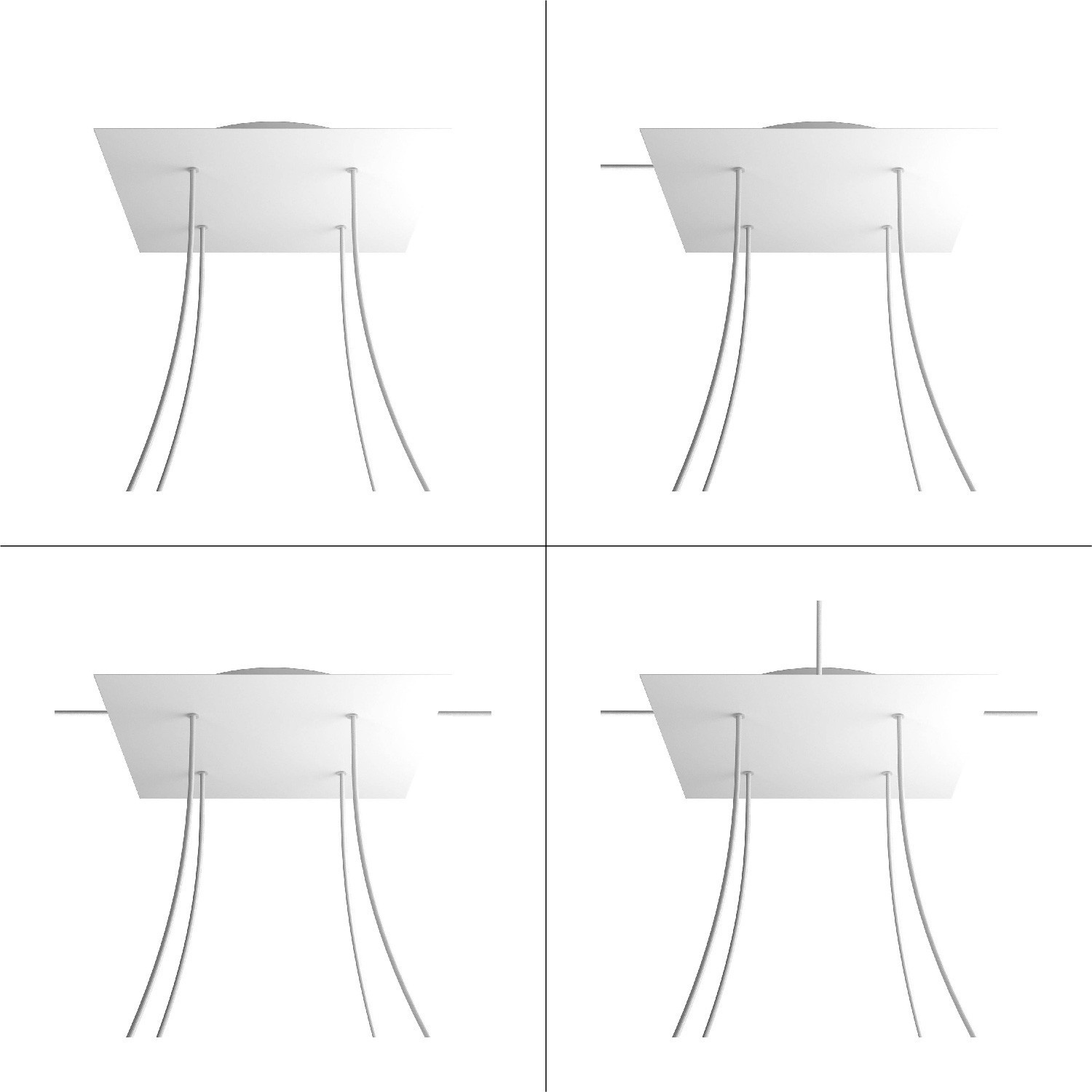 4 Holes - EXTRA LARGE Square Ceiling Canopy Kit - Rose One System