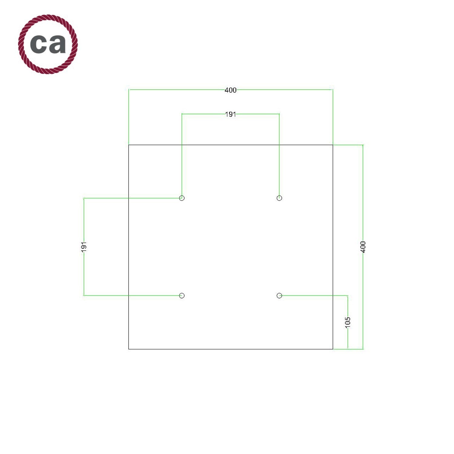 4 Holes - EXTRA LARGE Square Ceiling Canopy Kit - Rose One System