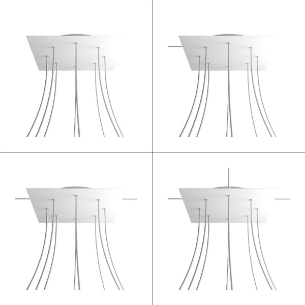 8 Holes - EXTRA LARGE Square Ceiling Canopy Kit - Rose One System