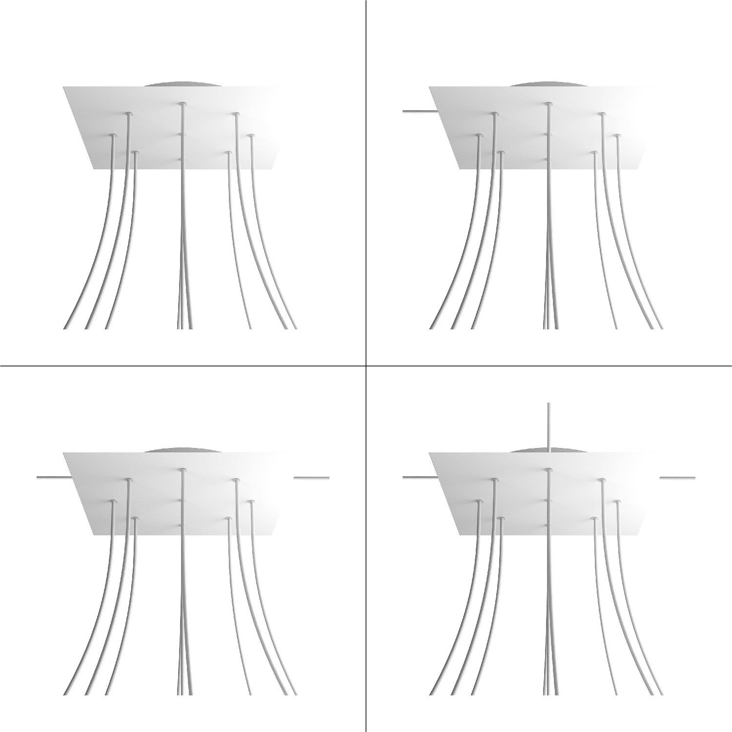 9 Holes - EXTRA LARGE Square Ceiling Canopy Kit - Rose One System