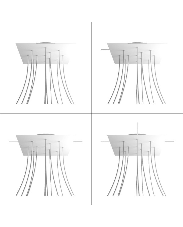 12 Holes - EXTRA LARGE Square Ceiling Canopy Kit - Rose One System