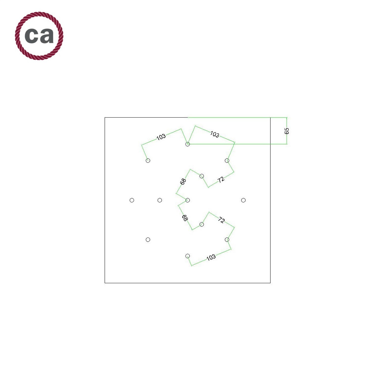 12 Holes - EXTRA LARGE Square Ceiling Canopy Kit - Rose One System